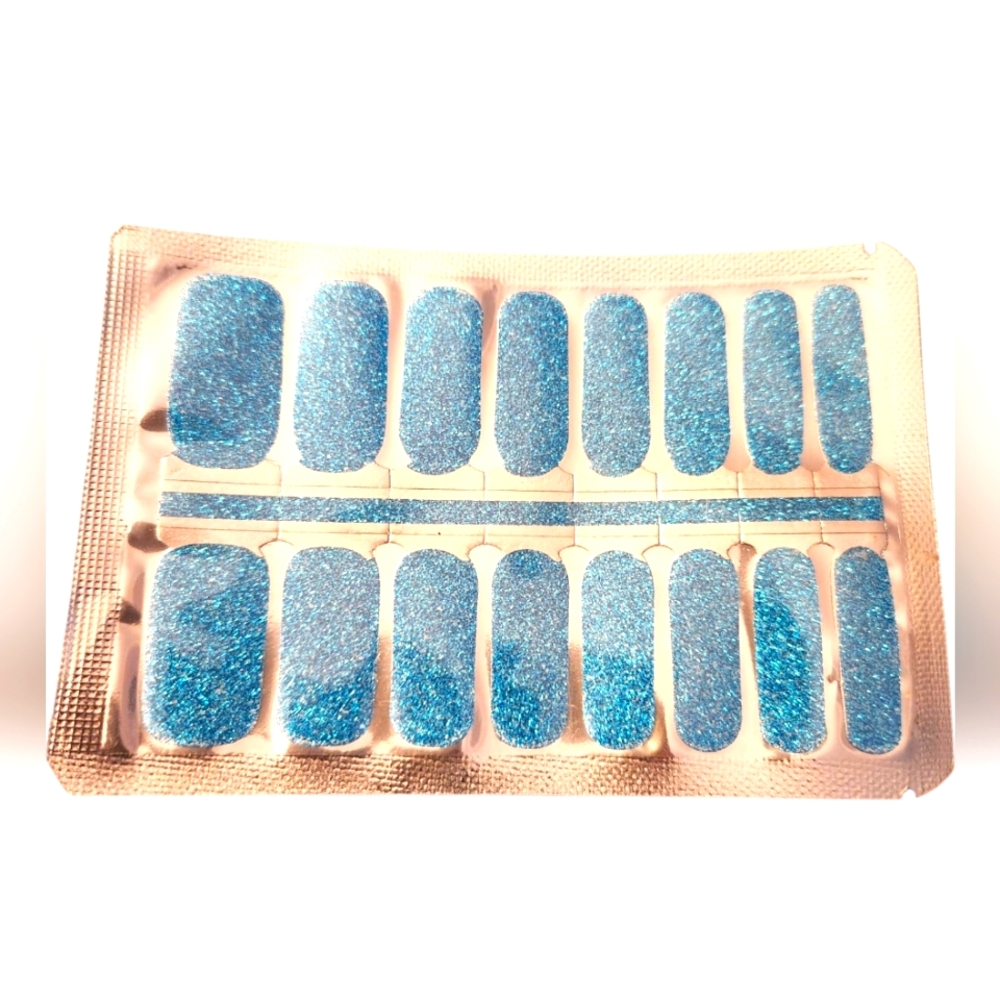Blue Glitter Nail Wraps